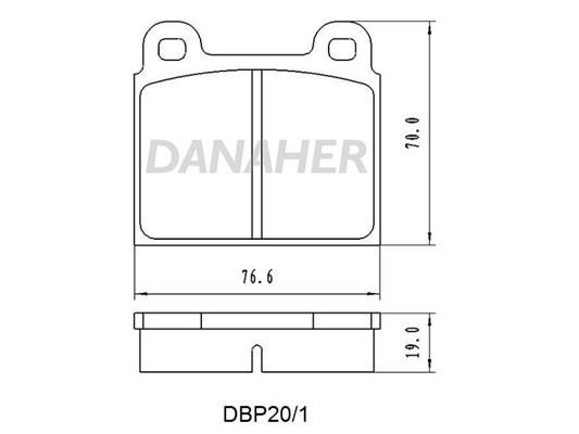Danaher DBP20/1 Brake Pad Set, disc brake DBP201: Buy near me in Poland at 2407.PL - Good price!