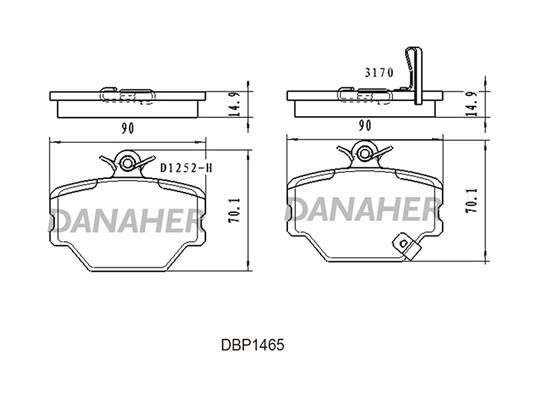 Danaher DBP1465 Тормозные колодки дисковые, комплект DBP1465: Отличная цена - Купить в Польше на 2407.PL!
