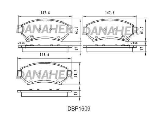 Danaher DBP1609 Тормозные колодки дисковые, комплект DBP1609: Отличная цена - Купить в Польше на 2407.PL!