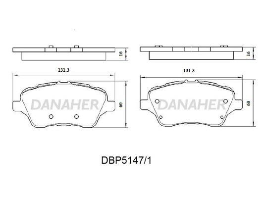 Danaher DBP5147/1 Гальмівні колодки, комплект DBP51471: Приваблива ціна - Купити у Польщі на 2407.PL!