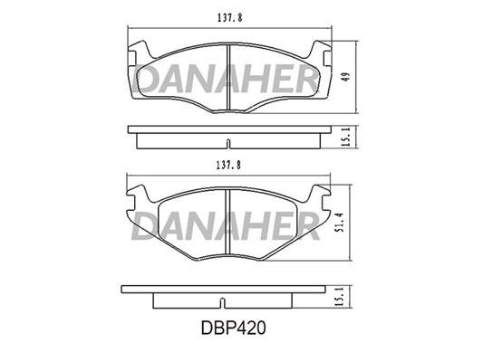 Danaher DBP420 Тормозные колодки дисковые, комплект DBP420: Отличная цена - Купить в Польше на 2407.PL!