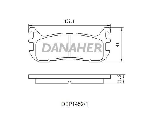 Danaher DBP1452/1 Гальмівні колодки, комплект DBP14521: Приваблива ціна - Купити у Польщі на 2407.PL!