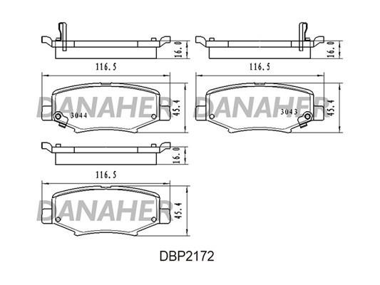 Danaher DBP2172 Тормозные колодки дисковые, комплект DBP2172: Отличная цена - Купить в Польше на 2407.PL!