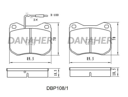 Danaher DBP108/1 Brake Pad Set, disc brake DBP1081: Buy near me in Poland at 2407.PL - Good price!