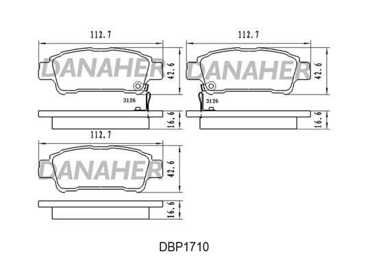 Danaher DBP1710 Brake Pad Set, disc brake DBP1710: Buy near me in Poland at 2407.PL - Good price!