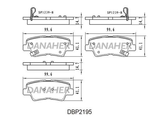 Danaher DBP2195 Гальмівні колодки, комплект DBP2195: Приваблива ціна - Купити у Польщі на 2407.PL!