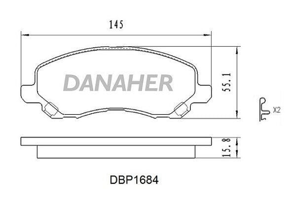 Danaher DBP1684 Гальмівні колодки, комплект DBP1684: Приваблива ціна - Купити у Польщі на 2407.PL!