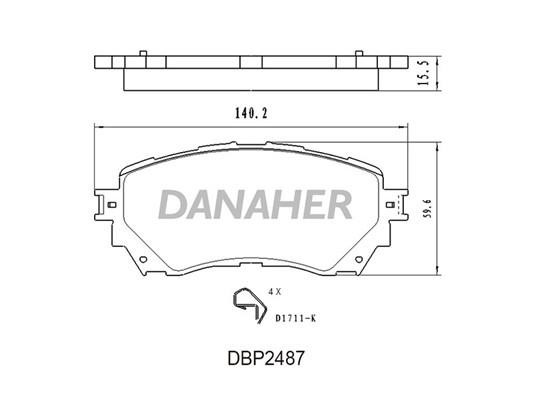 Danaher DBP2487 Тормозные колодки дисковые, комплект DBP2487: Отличная цена - Купить в Польше на 2407.PL!