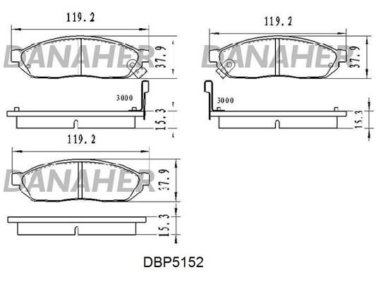 Danaher DBP5152 Brake Pad Set, disc brake DBP5152: Buy near me in Poland at 2407.PL - Good price!