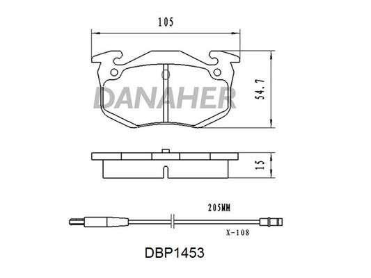 Danaher DBP1453 Гальмівні колодки, комплект DBP1453: Приваблива ціна - Купити у Польщі на 2407.PL!