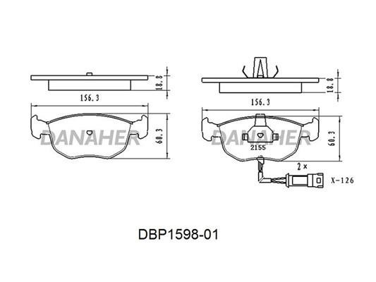Danaher DBP1598-01 Тормозные колодки дисковые, комплект DBP159801: Отличная цена - Купить в Польше на 2407.PL!