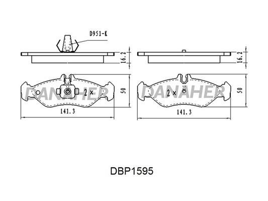 Danaher DBP1595 Тормозные колодки дисковые, комплект DBP1595: Отличная цена - Купить в Польше на 2407.PL!