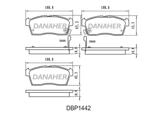 Danaher DBP1442 Гальмівні колодки, комплект DBP1442: Приваблива ціна - Купити у Польщі на 2407.PL!