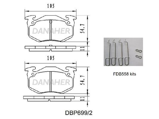 Danaher DBP699/2 Тормозные колодки дисковые, комплект DBP6992: Отличная цена - Купить в Польше на 2407.PL!