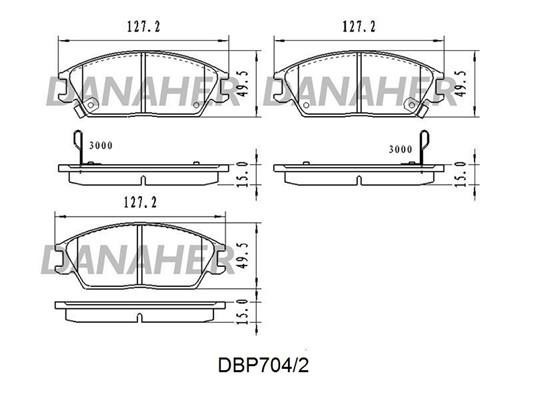 Danaher DBP704/2 Гальмівні колодки, комплект DBP7042: Приваблива ціна - Купити у Польщі на 2407.PL!