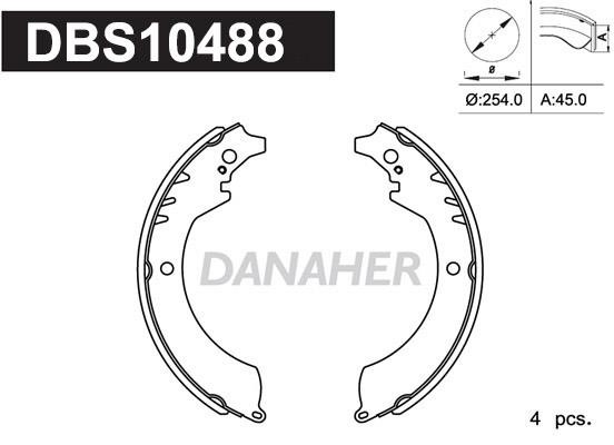Danaher DBS10488 Колодки гальмівні барабанні, комплект DBS10488: Приваблива ціна - Купити у Польщі на 2407.PL!
