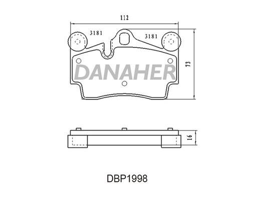 Danaher DBP1998 Тормозные колодки дисковые, комплект DBP1998: Отличная цена - Купить в Польше на 2407.PL!