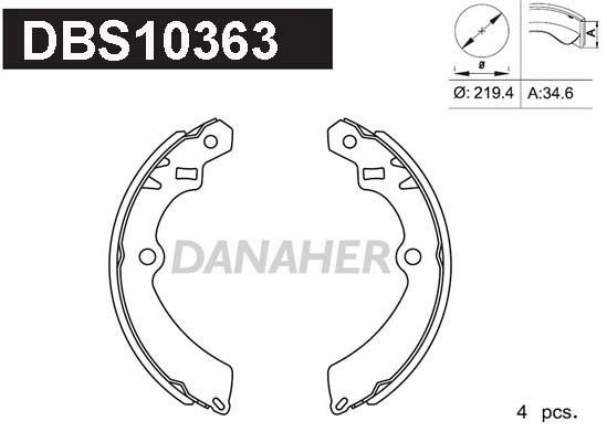 Danaher DBS10363 Колодки тормозные барабанные, комплект DBS10363: Отличная цена - Купить в Польше на 2407.PL!