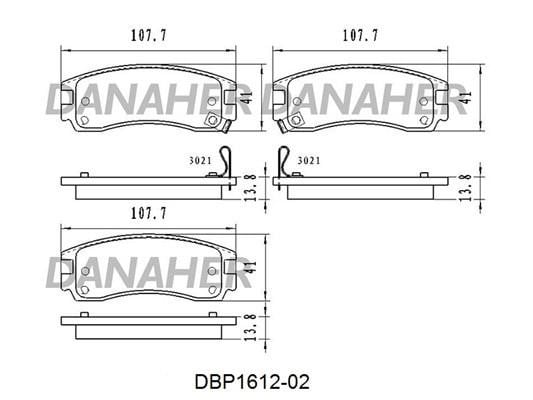 Danaher DBP1612-02 Гальмівні колодки, комплект DBP161202: Приваблива ціна - Купити у Польщі на 2407.PL!