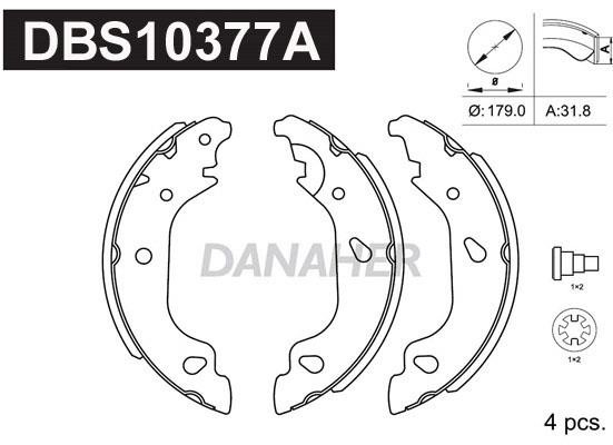 Danaher DBS10377A Колодки гальмівні барабанні, комплект DBS10377A: Приваблива ціна - Купити у Польщі на 2407.PL!