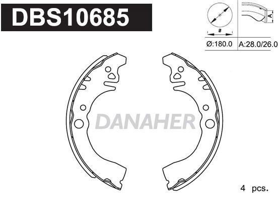 Danaher DBS10685 Brake shoe set DBS10685: Buy near me in Poland at 2407.PL - Good price!