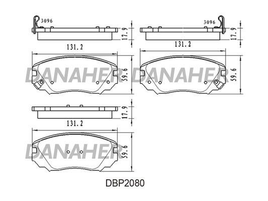 Danaher DBP2080 Гальмівні колодки, комплект DBP2080: Приваблива ціна - Купити у Польщі на 2407.PL!