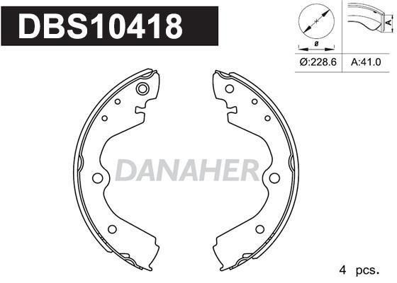 Danaher DBS10418 Колодки гальмівні барабанні, комплект DBS10418: Приваблива ціна - Купити у Польщі на 2407.PL!