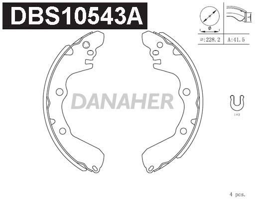 Danaher DBS10543A Колодки тормозные барабанные, комплект DBS10543A: Отличная цена - Купить в Польше на 2407.PL!