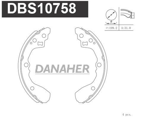 Danaher DBS10758 Колодки тормозные барабанные, комплект DBS10758: Отличная цена - Купить в Польше на 2407.PL!