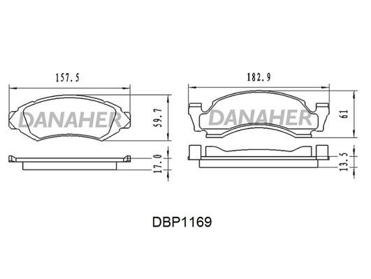 Danaher DBP1169 Klocki hamulcowe, zestaw DBP1169: Dobra cena w Polsce na 2407.PL - Kup Teraz!