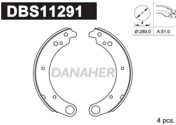Danaher DBS11291 Brake shoe set DBS11291: Buy near me in Poland at 2407.PL - Good price!