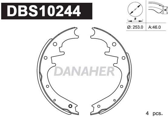 Danaher DBS10244 Колодки гальмівні барабанні, комплект DBS10244: Приваблива ціна - Купити у Польщі на 2407.PL!