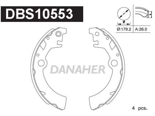 Danaher DBS10553 Колодки тормозные барабанные, комплект DBS10553: Отличная цена - Купить в Польше на 2407.PL!