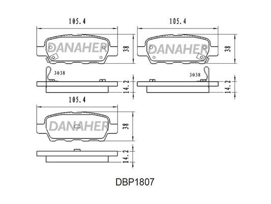 Danaher DBP1807 Brake Pad Set, disc brake DBP1807: Buy near me in Poland at 2407.PL - Good price!