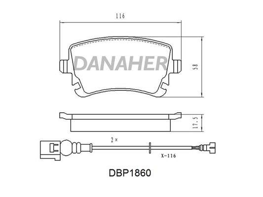 Danaher DBP1860 Brake Pad Set, disc brake DBP1860: Buy near me in Poland at 2407.PL - Good price!