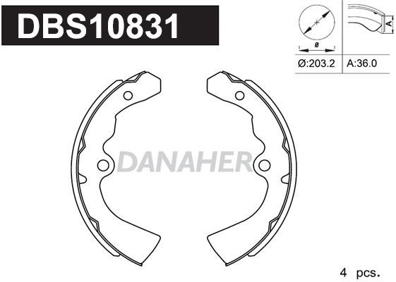 Danaher DBS10831 Колодки тормозные барабанные, комплект DBS10831: Отличная цена - Купить в Польше на 2407.PL!