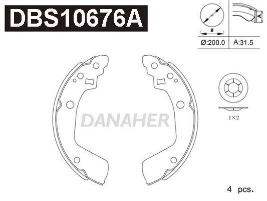 Danaher DBS10676A Колодки гальмівні барабанні, комплект DBS10676A: Приваблива ціна - Купити у Польщі на 2407.PL!