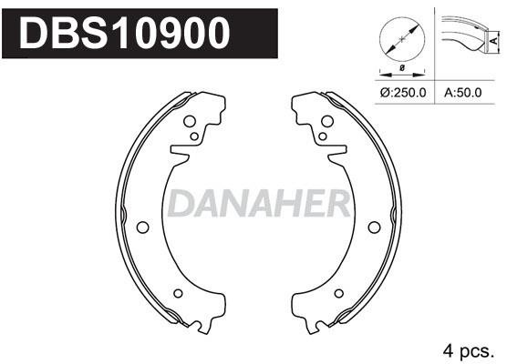 Danaher DBS10900 Колодки гальмівні барабанні, комплект DBS10900: Приваблива ціна - Купити у Польщі на 2407.PL!