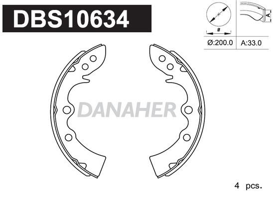 Danaher DBS10634 Колодки тормозные барабанные, комплект DBS10634: Отличная цена - Купить в Польше на 2407.PL!