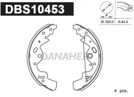 Danaher DBS10453 Brake shoe set DBS10453: Buy near me in Poland at 2407.PL - Good price!