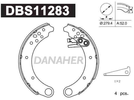 Danaher DBS11283 Колодки гальмівні барабанні, комплект DBS11283: Приваблива ціна - Купити у Польщі на 2407.PL!