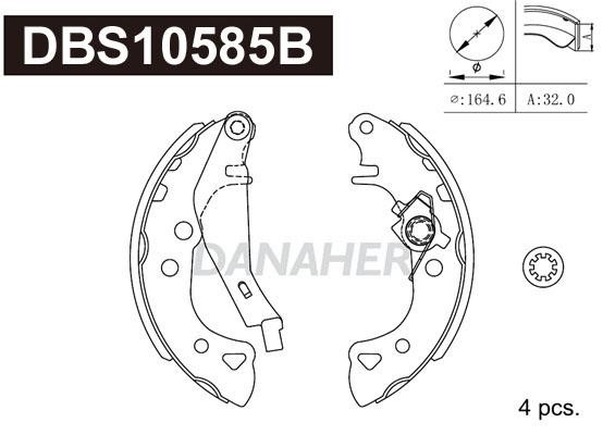 Danaher DBS10585B Колодки гальмівні барабанні, комплект DBS10585B: Приваблива ціна - Купити у Польщі на 2407.PL!