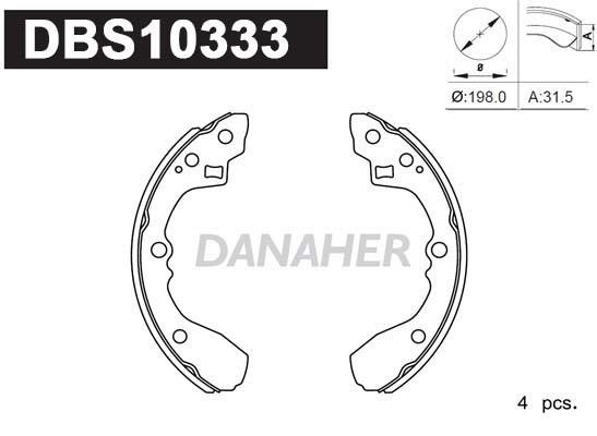 Danaher DBS10333 Колодки гальмівні барабанні, комплект DBS10333: Приваблива ціна - Купити у Польщі на 2407.PL!