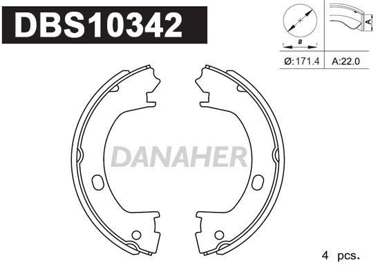 Danaher DBS10342 Колодки тормозные стояночного тормоза DBS10342: Отличная цена - Купить в Польше на 2407.PL!