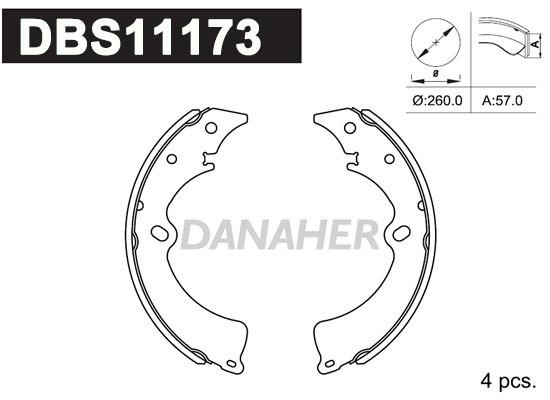 Danaher DBS11173 Колодки гальмівні барабанні, комплект DBS11173: Приваблива ціна - Купити у Польщі на 2407.PL!