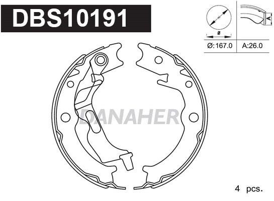 Danaher DBS10191 Колодки тормозные стояночного тормоза DBS10191: Купить в Польше - Отличная цена на 2407.PL!