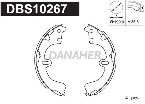 Danaher DBS10267 Brake shoe set DBS10267: Buy near me in Poland at 2407.PL - Good price!