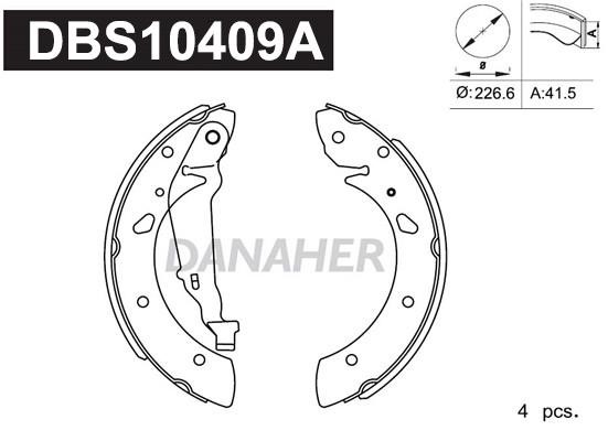 Danaher DBS10409A Brake shoe set DBS10409A: Buy near me in Poland at 2407.PL - Good price!