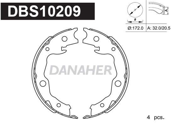 Danaher DBS10209 Parking brake shoes DBS10209: Buy near me at 2407.PL in Poland at an Affordable price!