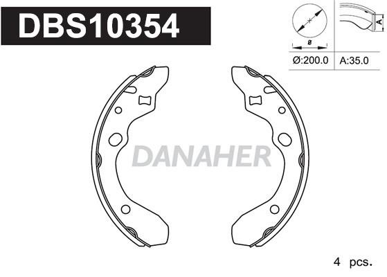 Danaher DBS10354 Колодки тормозные барабанные, комплект DBS10354: Отличная цена - Купить в Польше на 2407.PL!